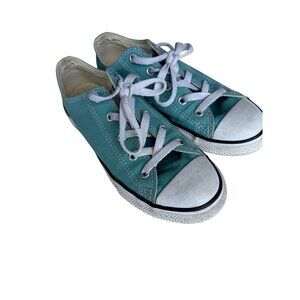 Converse All Star Youth Sneakers Teal Canvas Lace-Up Shoes Size 3
